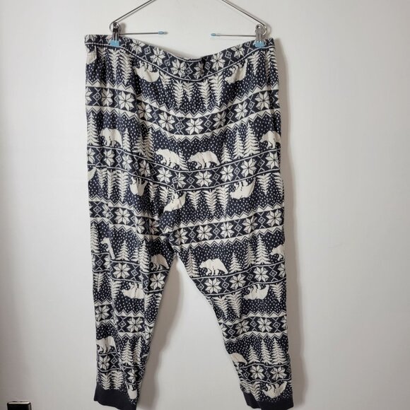 Old Navy Size XXL Men's Blue Polar Bears Flannel Lounge Joggers - Picture 5 of 10